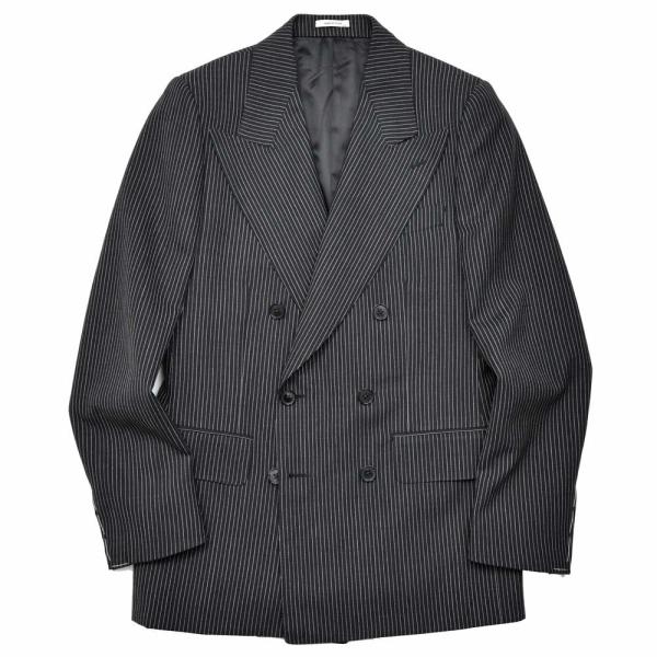【SALE30】HUSBANDS（ハズバンズ）ウールピンストライプダブルブレストジャケット H12E...
