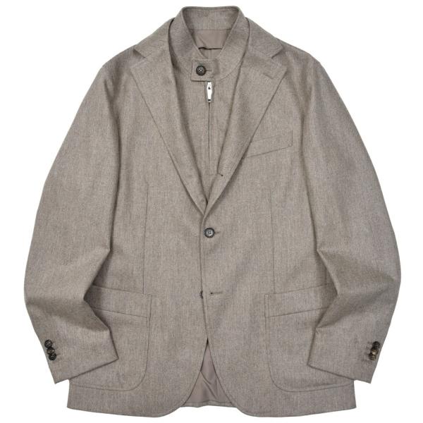 INCOTEX（インコテックス）ストレッチウールサキソニー3Bジャケット（デタッチャブルスタンドカラ...