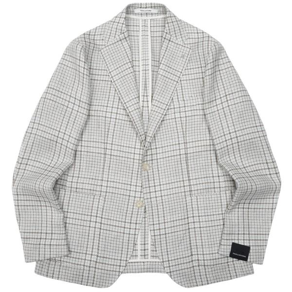 TAGLIATORE（タリアトーレ）DAKARダカール リネンウールシルクジャガードオーバーチェック...