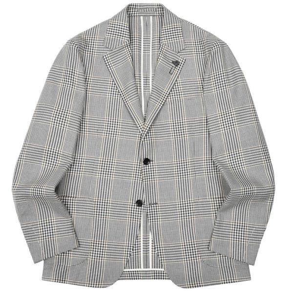 LARDINI（ラルディーニ）ROMAローマ コットンリネンライトツィードグレンチェック2Bジャケッ...