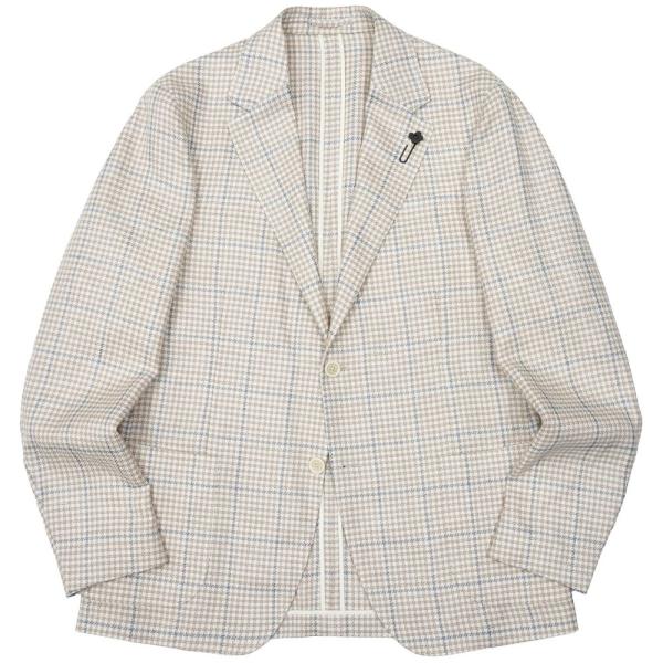 LARDINI（ラルディーニ）ROMAローマ コットンリネンライトツィードオーバーチェック2Bジャケ...