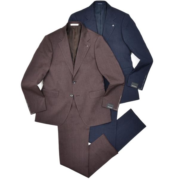 TAGLIATORE（タリアトーレ）NAPOLIナポリ リネンウールモヘア2B1プリーツスーツ 2F...