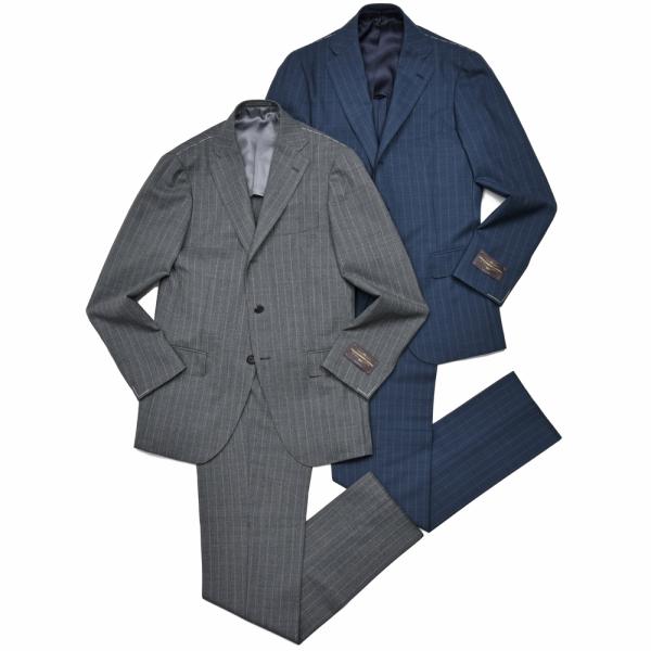 guji（グジ）ウールトロピカルピンストライプ3B1プリーツスーツ (MADE BY RING JA...