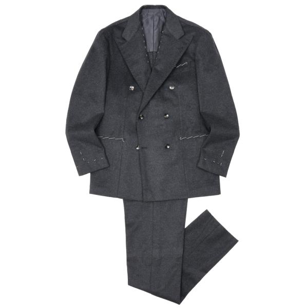 Alfonso Sirica（アルフォンソ シリカ）ウールカシミアフランネル6B1プリーツスーツ 1...