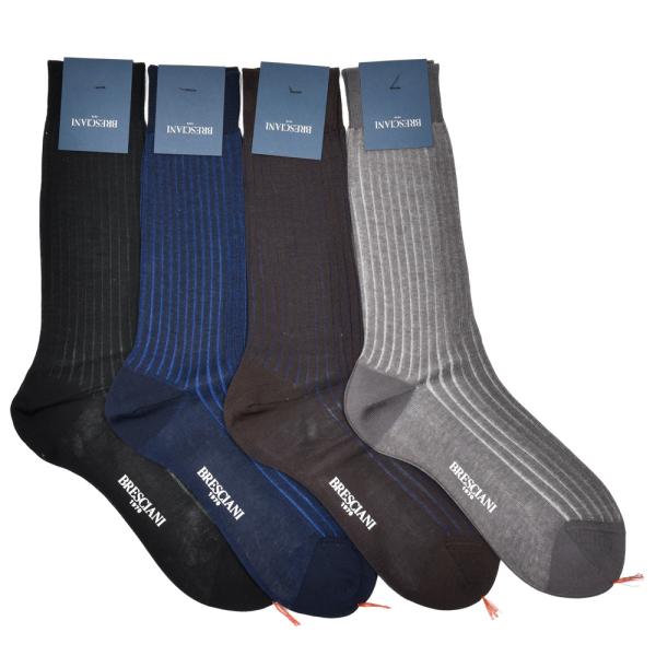 BRESCIANI（ブレッシアーニ）コットンプレーティングリブドレスソックス 18051202146