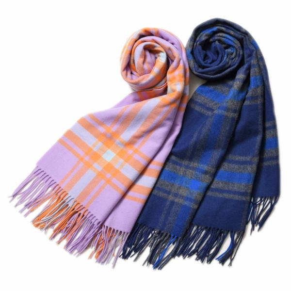 THROW（スロー）WILLOW ウールカシミヤタータンチェックストール S03 183324011...