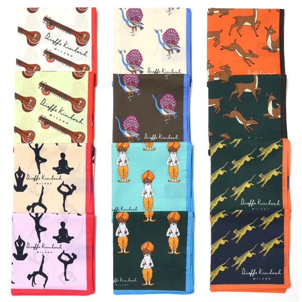 Dieffe Kinloch（ディエッフェ キンロック）コットンプリントハンカチーフ Etichet...