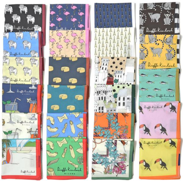 Dieffe Kinloch（ディエッフェ キンロック）コットンプリントハンカチーフ Etichet...