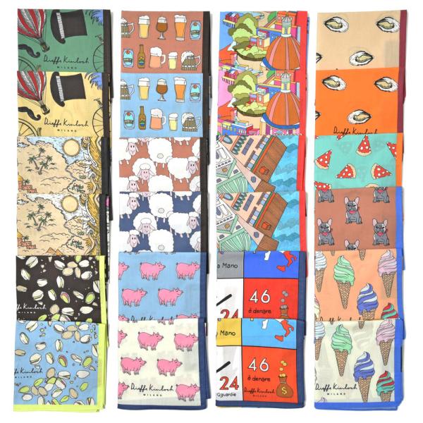 Dieffe Kinloch（ディエッフェ キンロック）コットンプリントハンカチーフ Etichet...