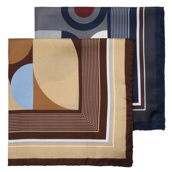 Stefano Cau（ステファノ カウ）シルクジオメタリックプリントチーフ 18652200027...