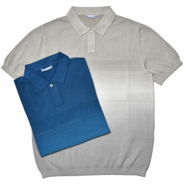 JACOB COHEN（ヤコブ コーエン）ハイゲージコットングラデーションニットポロ 226-144...