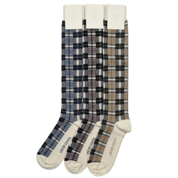 JACOB COHEN（ヤコブコーエン）Apres-ski コットンナイロンカシミヤチェックロングソ...