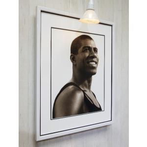 マジック・ジョンソン/アート ピクチャー 額装/Magic Johnson/ロサンゼルス・レイカーズ/NBA史上最高のプレイヤー/バスケットボール 殿堂｜gumboart-shop