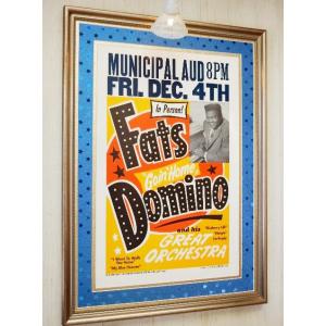 ファッツ・ドミノ/ニューオリンズ・ライブポスター額装/New Orleans Rock&Roll History/Fats Domino/R'n'R/ロックンロール/フィフティーズ｜gumboart-shop