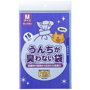 (まとめ) うんちが臭わない袋 BOS ネコ用 Mサイズ 15枚入 (ペット用品・猫用) 〔×10セット〕｜gunshoptornedo