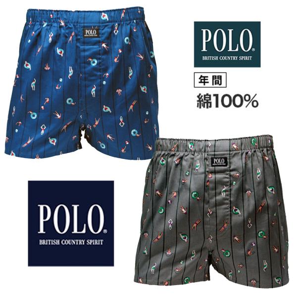 グンゼ POLO ポロ トランクス 2枚セット 各色1枚 綿100％ PBM822AB メール便