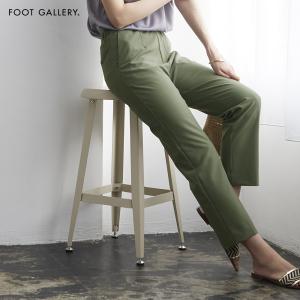 グンゼ 麻混 ストレートパンツ レディース 夏用 ウエストゴム 9分丈 きれいめ 体型カバー 前とじ ポケットあり フットギャラリー GUNZE M〜LL FTXL12