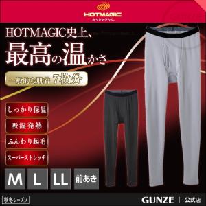 グンゼ タイツ メンズ 冬 暖かい あったか 発熱 厚地 前あき 極暖 紳士 GUNZE HOTMAGIC ホットマジック BA8201A M〜LL
