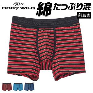 在庫無し非公開ボディワイルド ボクサーパンツ メンズ 前開き 綿混 年間 GUNZE グンゼ BODY WILD M-LL BWE199J