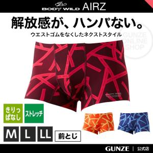 GUNZE（グンゼ）／BODY WILD(ボディワイルド)／エアーズボクサー（前とじ）（メンズ）AIRZ／BWY904A／M〜LL