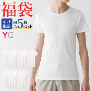 福袋 2024 メンズ クルーネックＴシャツ 同色5枚セット インナーシャツ 綿100% GUNZE グンゼ YG｜gunze
