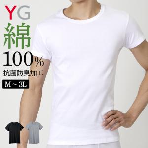 グンゼ インナーシャツ 肌着 メンズ 綿100％ 半袖 丸首 シャツ 年間 クルーネック Ｔシャツ コットン 抗菌防臭 下着 YG