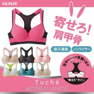在庫無し非公開ノンワイヤーブラジャー レディース 姿勢 猫背 背筋 アクティバランス ACTIBALANCE GUNZE グンゼ Tuche  婦人 年間ブラ JB1003H