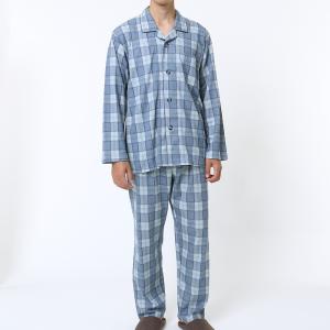 パジャマ 長袖長パンツ メンズ 綿100% コットン 天然素材