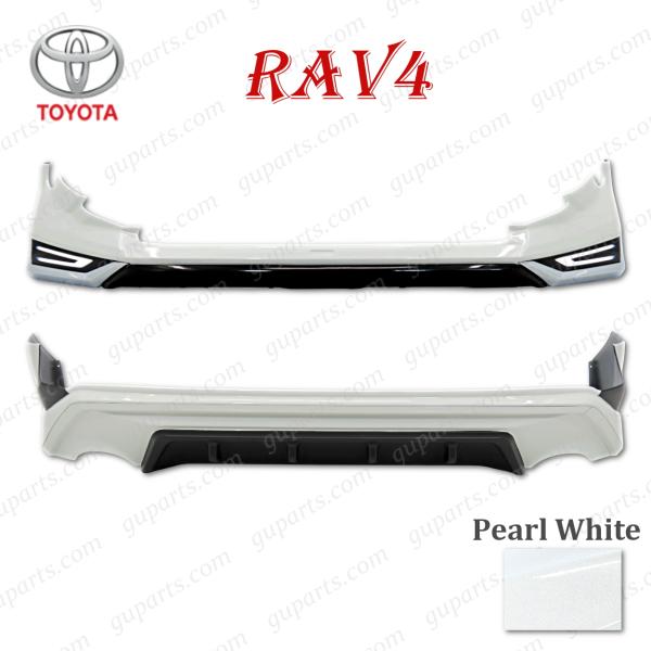 トヨタ RAV4 50系 フロント リア バンパー リップ スポイラー ホワイト エアロ パーツ A...