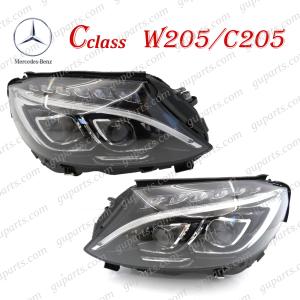 ベンツ C W205 C180 C200 4マチック C220d C250 C300 C350e C450 AMG C43 2014〜2018 フロント ヘッド ライト LED ハロゲン｜guparts04