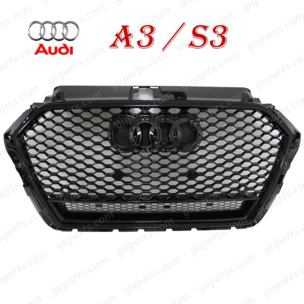 アウディ A3 S3 8V 系 後期 → RS3 タイプ グリル ラジエーター クローム メッキ 8...