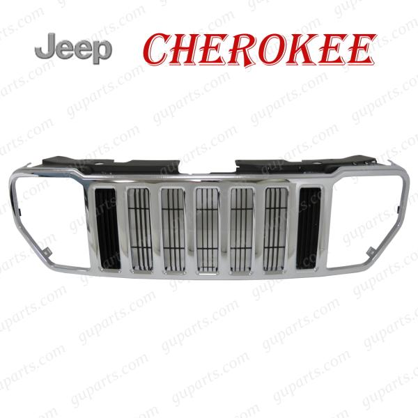 ジープ チェロキー KK37 2008〜2013 フロント バンパー グリル メッキ エアロ 551...