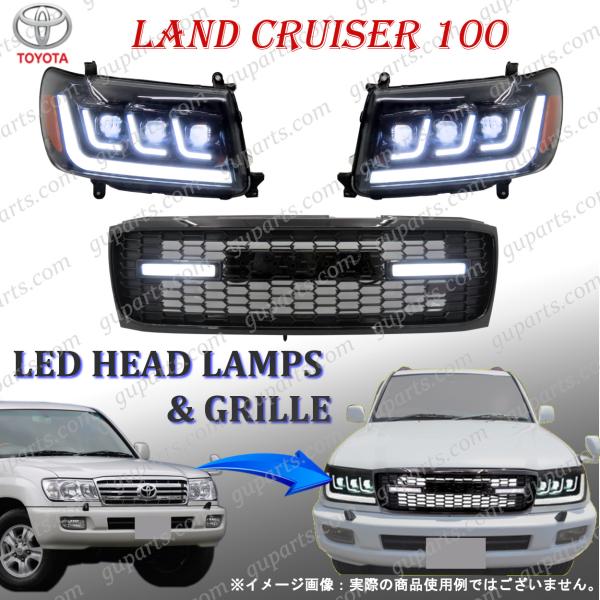 トヨタ ランド クルーザー 100 系 UZJ100W HDJ101K LED ヘッドライト ランプ...