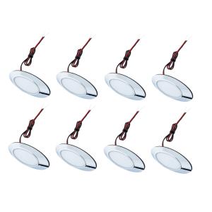 ホワイト 8個 楕円型 LEDフラットマーカー ユーロスタイルWIDE 602384 サイド パイプ...