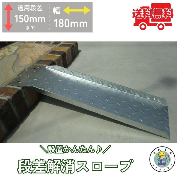 スロープ 段差解消 HSP-100 幅180mm 長さ600mm 耐荷重350kg 玄関 車いす ベ...
