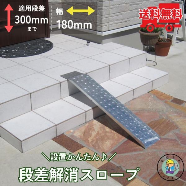 スロープ 段差解消 HSP-300 幅180mm 長さ900mm 耐荷重350kg 玄関 車いす ベ...