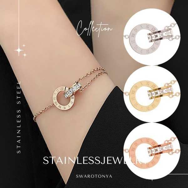 ステンレス ダブルリング ２連ブレスレット