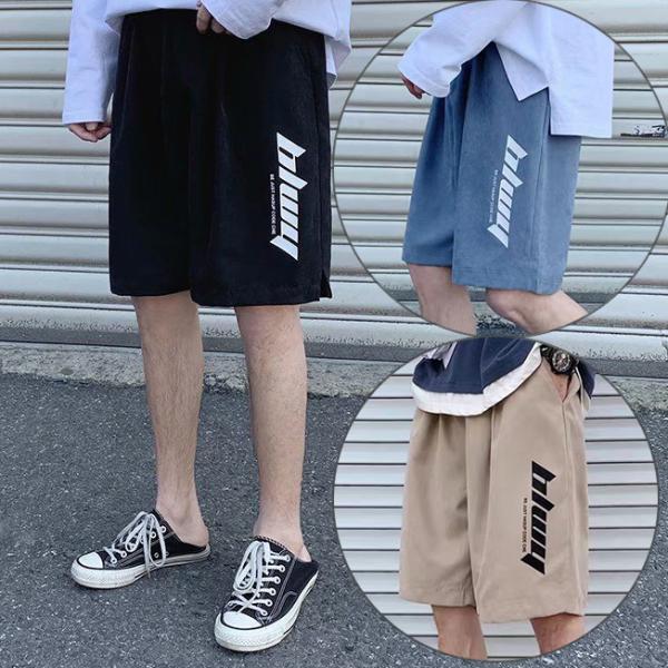 メンズ ハーフパンツ スポーツ ランニング ルームウェア ブルー カーキ色 M L XL ショートパ...