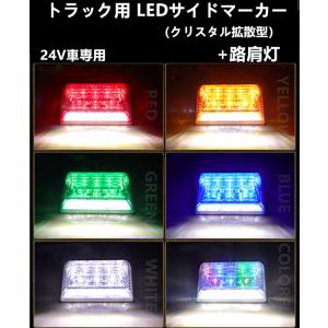 LED サイド マーカー 角型 24V トラック用 路肩灯 拡散レンズ　2個セット