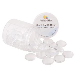 PandaHall Elite クリア ガラス カボション ラウンド ビーズ クリスタル 拡大レンズ効果 DIY ジュエリー用 20mm 35個/bo
