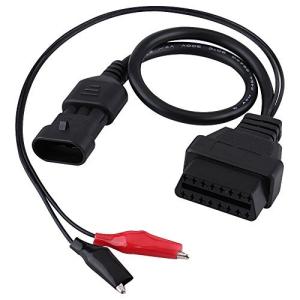 フィアット 3ピン-Qiilu 診断ケーブル 3ピン16ピン OBD2アダプタコネク