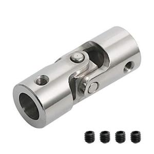 Aopin 12mm-12mmの回転可能な合金鋼2セクションユニバーサルジョイントカップリングシャフトステッピングモーター 長さ35mm / 1.38