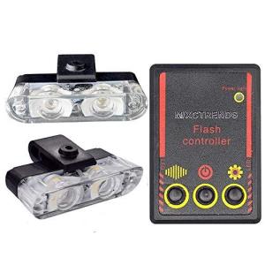 YUANYE 新しい1セットのDC 12V 2 LEDワイヤレスリモコンフラッシュコントローラーカートラック警察赤と青のライト警告灯はストロボを導いた