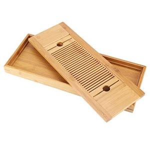 Atyhao 竹茶盤 茶道具 お茶 茶器 茶盆 茶台 カフェ コースター ティー 竹製 貯水式 ティートレー 長方形 貯水式茶盤 茶盤 茶道 中国茶器