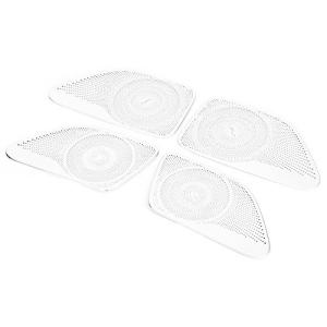 Aramox ドアスピーカーカバー 4本/セット アルミニウム 車 ドアスピーカーカバートリム 高品質 耐久性 耐磨耗 耐腐食 防錆 オーディオスピー