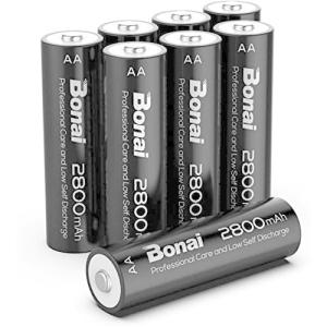 BONAI 単3形 充電池 充電式ニッケル水素電池 8個パック（2800mAh 約1200回使用可能） 液漏れ防止設計 自然放電抑制 環境友好タイプ