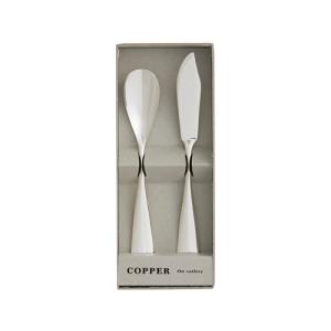 COPPER the cutlery Silver mirror 2本セット（アイスクリームスプーン×1／バターナイフ×1）【6-26】 （CIB-2SVmi）【ネコポス不可】｜guruguru-cosme