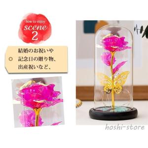 プリザーブドフラワー バラ 金メッキローズ バ...の詳細画像2