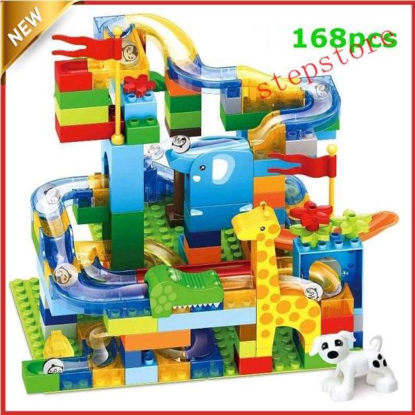 積み木 ジャングル大冒険 スロープトイ おもちゃ ブロック 兼用 ルーピング コースター 立体パズル...