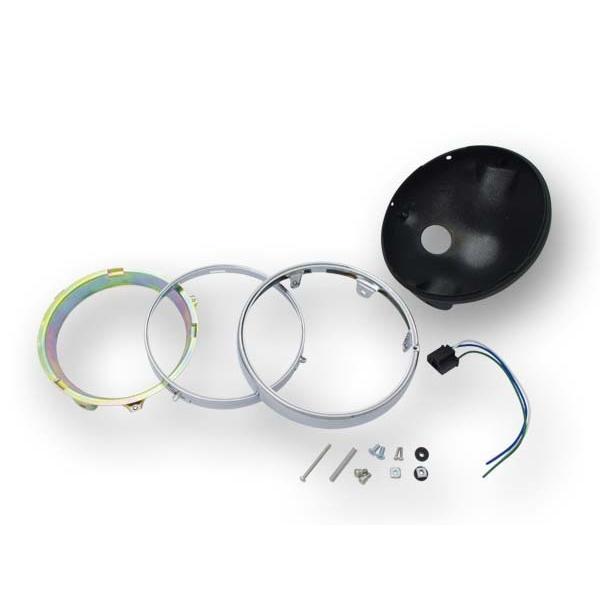 81-4131 汎用 ブラックヘッドライトケースとリム 8mm穴  180φ (180パイ/Z1/Z...